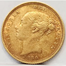AUSTRALIA 1886 . HALF 1/2 SOVEREIGN . SYDNEY . GOLD